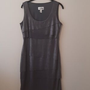 Joseph Ribkoff sleeveless cocktail dress silver size 10